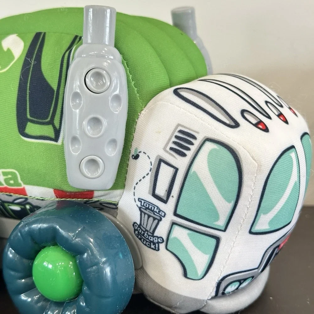 Tonka Soft Walkin Wheels 2014 Green Garbage Truck Toy Plush Car Animated Battery